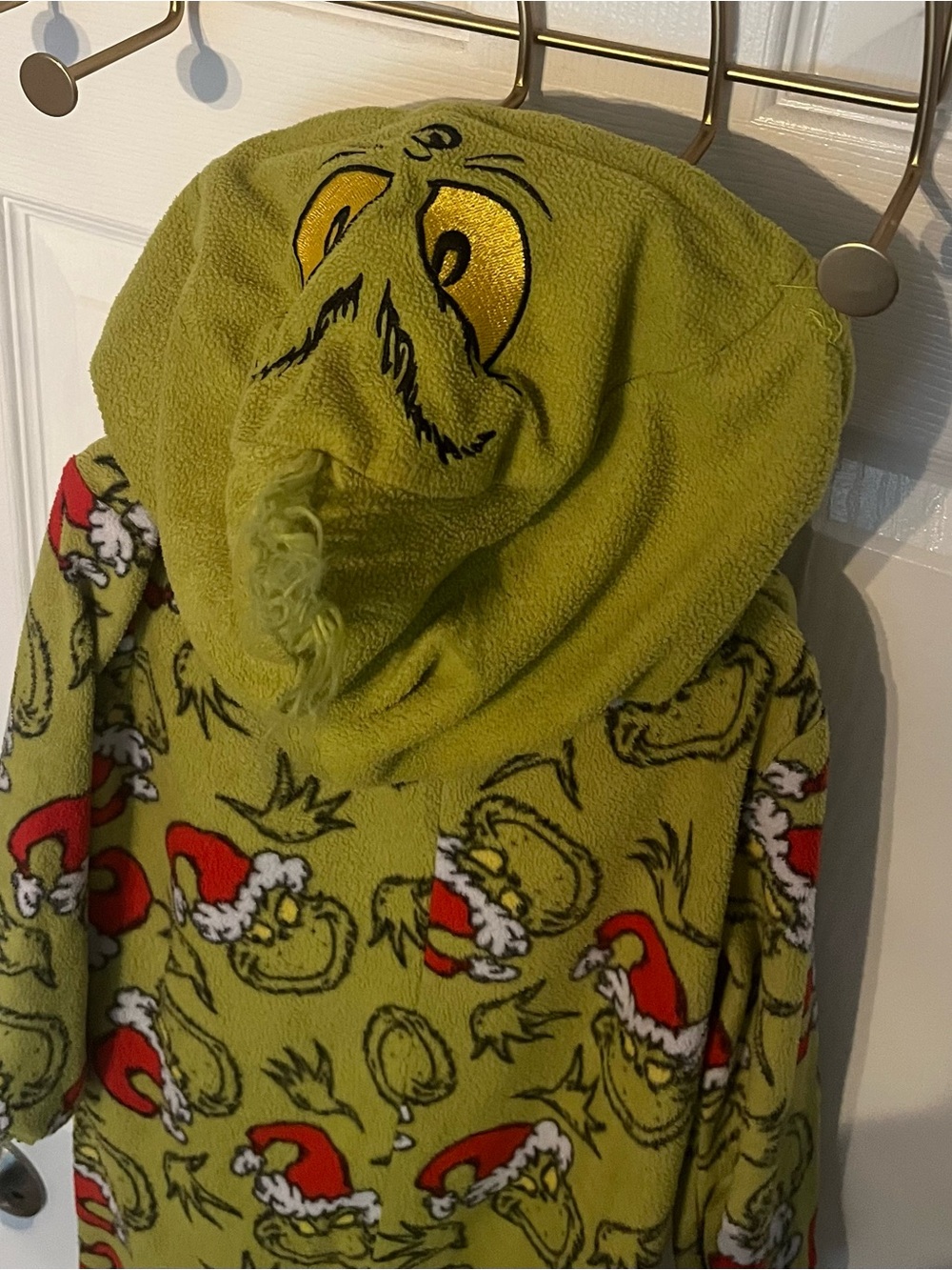 Dr. Seuss The Grinch Hooded Fleece One Piece Pajamas Size 4T